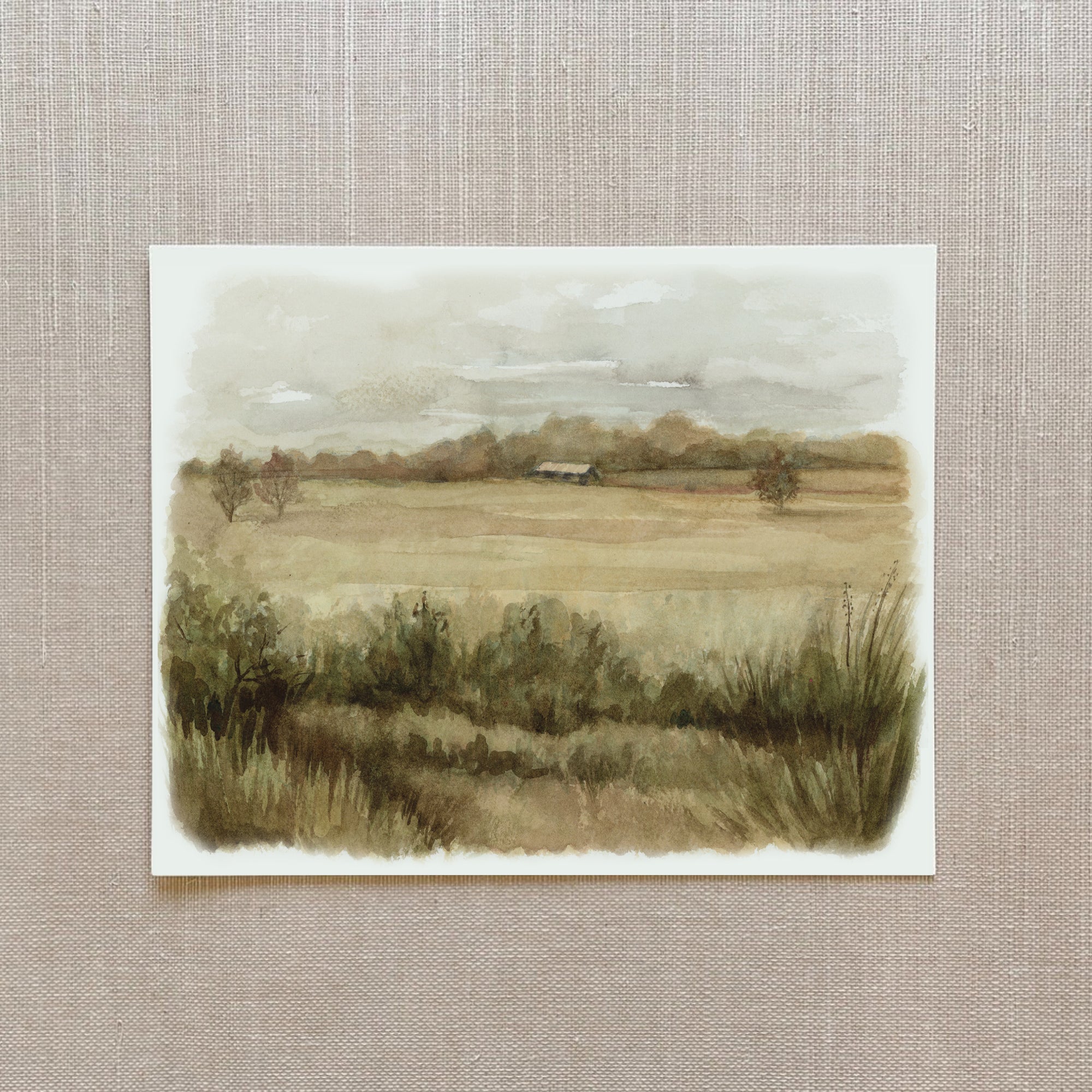 Across the Field - Watercolor Giclée Paper Print